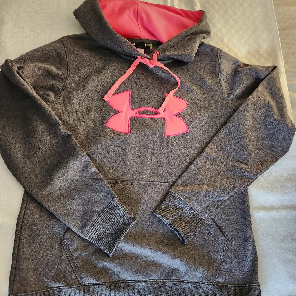 Underarmour women's grey/hot pink hoodie sweatshirt